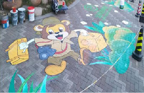 隆林夏季画地面彩绘会遇到的问题