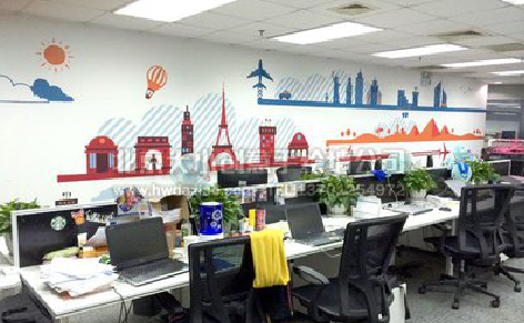 隆林教你设计办公室墙绘的方法。